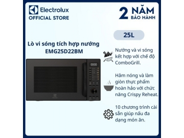 Lò vi sóng để bàn tích hợp nướng đối lưu 25L Electrolux EMG25D22BM	